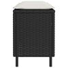 vidaXL Garden Bench Black Poly Rattan 43.3 x 11.8 x 15.9 in Tough