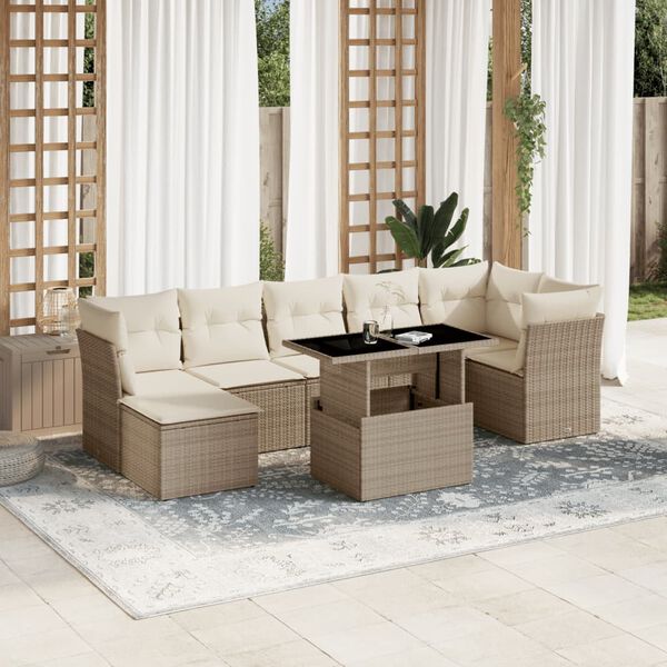 vidaXL Garden Sofa Set Beige