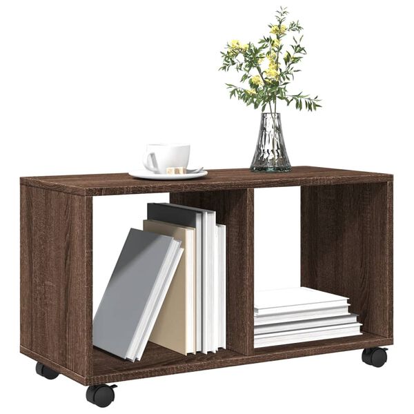 vidaXL Rolling cabinet Brown oak Engineered wood Medium Modern