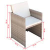 vidaXL Outdoor Dining Set Grey/Beige with Cream White Cushions