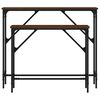 vidaXL Console Table Set of 2 Brown oak Engineered wood, metal