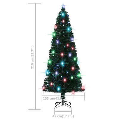 vidaXL Artificial Christmas Tree with Stand/LED 7 ft Fiber Optic