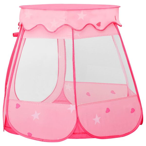 vidaXL Play Tent Pink Polyester, Steel, Polyethylene