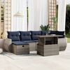 vidaXL 7 Piece Garden Sofa Set with Cushions Grey Poly Rattan