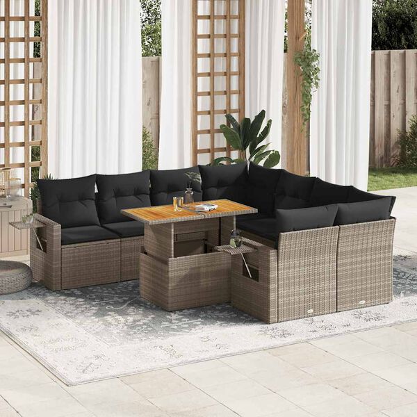 vidaXL Garden Sofa Set Grey