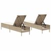 vidaXL Sun Lounger Beige PE Rattan Standard Multi-Position Backrest