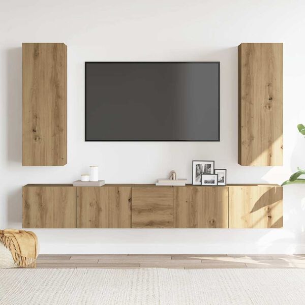 vidaXL TV Cabinet Set Set of 5 Artisan Oak Engineered wood