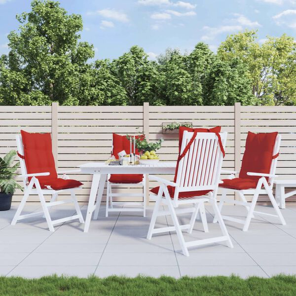 vidaXL Highback Chair Cushion Set of 4 Red Oxford fabric (100% polyester)