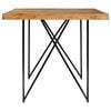 vidaXL Dining Table Natural and black Solid acacia wood and steel Large