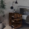 vidaXL Bed Cabinet Smoked oak Engineered wood, metal Medium Bed Cabinet