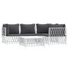 vidaXL Garden Lounge Set White Woven fabric, powder-coated steel, textilene