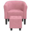 vidaXL Tub Chair Pink Velvet (100% polyester), pinewood, plywood, foam