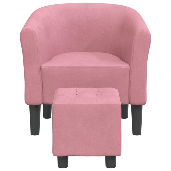 vidaXL Tub Chair Pink Velvet (100% polyester), pinewood, plywood, foam