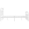 vidaXL Bed Frame White Steel Full Bed Frame Rectangular Modern