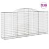 vidaXL Gabion Basket Set of 30 Silver Galvanized Iron Large Durable