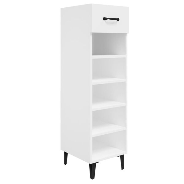 vidaXL Shoe Cabinet White Engineered wood Tall and slim Shoe Cabinet