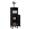 vidaXL Bathroom Cabinet Black Engineered Wood Tall Bathroom Cabinet