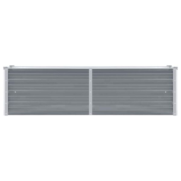 vidaXL Raised Bed Grey Galvanized Steel 63 x 15.7 x 17.7 in Durable