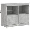 vidaXL Sideboard Concrete grey Engineered wood, Glass Large Sideboard