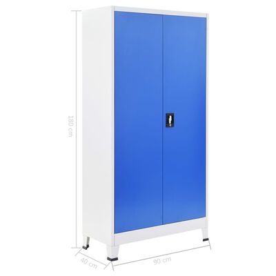 vidaXL Office Cabinet Metal 35.4"x15.7"x70.9" Gray and Blue