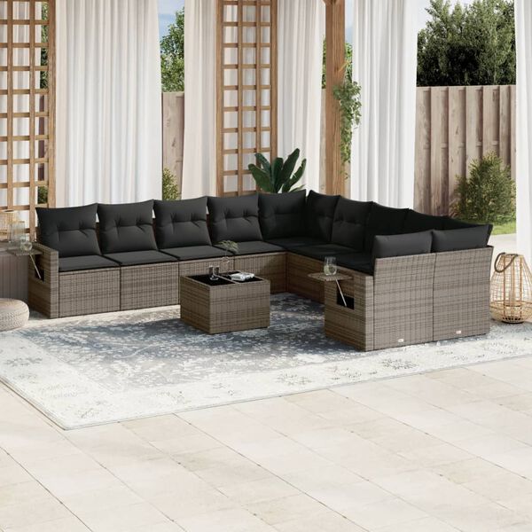 vidaXL Garden Sofa Set Grey
