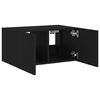 vidaXL TV Wall Cabinet Black Engineered Wood Medium TV Wall Cabinet