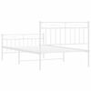 vidaXL Bed Frame White Steel Twin Bed Frame Rectangular Modern