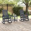 vidaXL Garden Rocking Chair 3 pcs Navy 38 x 38 x 46cm Plastic