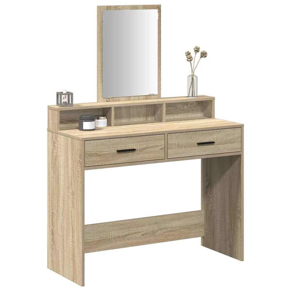 vidaXL Dressing Table with Drawer Sonoma Oak 39.37 x 16.14 x 55.12 in
