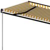 vidaXL Retractable Awning Yellow and white Powder-coated aluminum