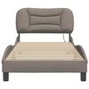 vidaXL Bed Frame Taupe Polyester, Metal, Solid Pine Wood, Plywood Single