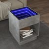 vidaXL Coffee Table Concrete grey Engineered wood, glass 15.7x15.7x19.7 in