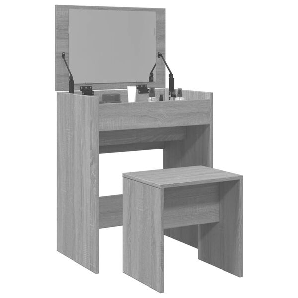 vidaXL Dressing Table Gray Sonoma Engineered wood 23.6 x 15.7 x 29.5 in