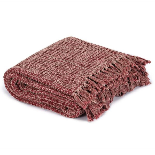 vidaXL Throw Burgundy 100% cotton 86.6 x 98.4 in Cotton Throw