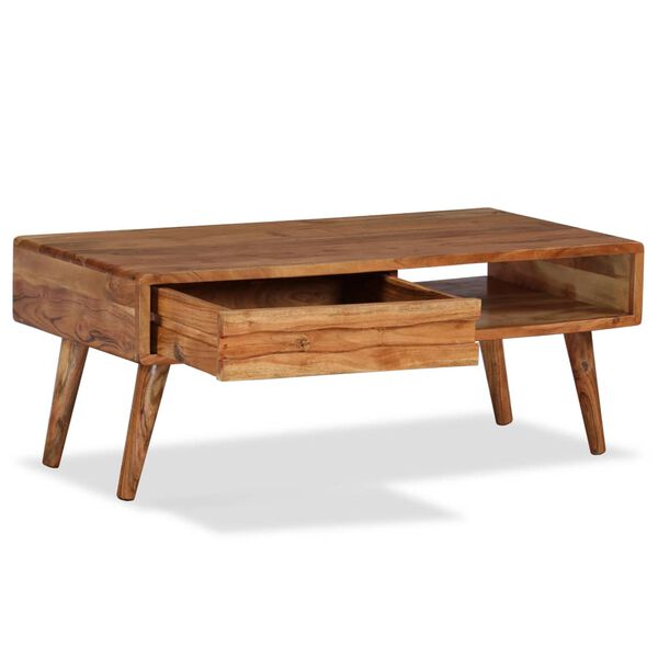 vidaXL Coffee Table Natural Wood Solid Acacia Wood Medium Coffee Table