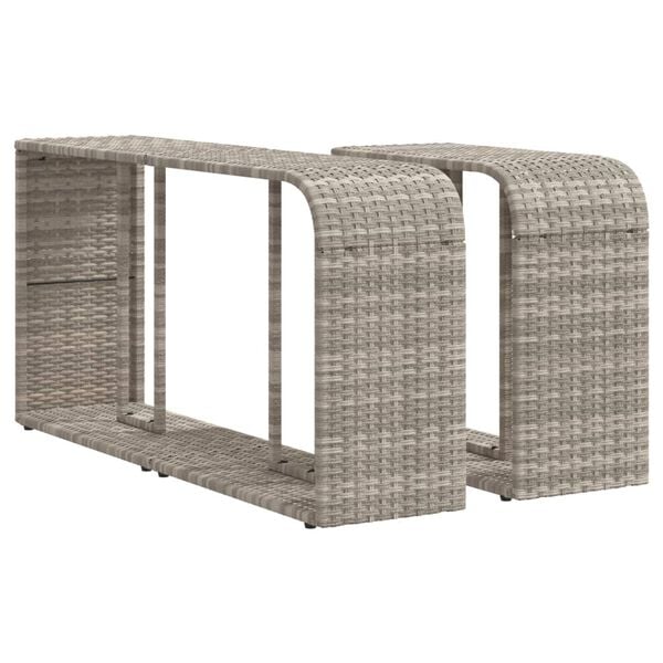 vidaXL Storage Shelf Light Grey PE Rattan Storage Shelf Rectangular