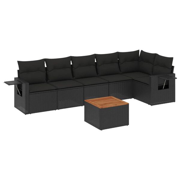 vidaXL Garden Sofa Set Black