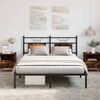vidaXL Bed Frame Smoked Oak Engineered Wood and Steel King Size
