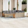 vidaXL Garden Sofa Set Beige PE Rattan Large Modular