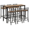 vidaXL Bar Set Natural wood and black