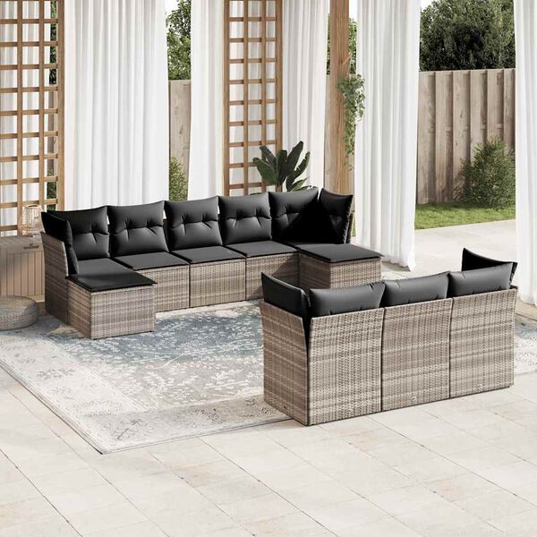 vidaXL Garden Sofa Set Light Grey, Dark Grey