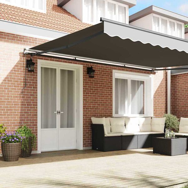 vidaXL Awning Manual Anthracite 196.9"x 118.1" Metal