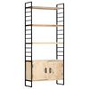 vidaXL Bookcase Brown and Black Solid mango wood and powder-coated iron