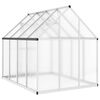 vidaXL Greenhouse Silver and Transparent Aluminum, Polycarbonate Large