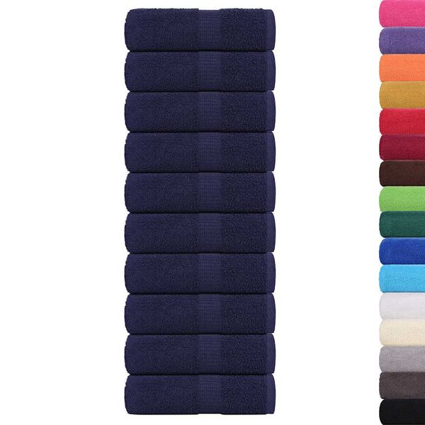 vidaXL Guest Towel Set of 10 Navy blue 100% cotton 11.8 x 19.7 in
