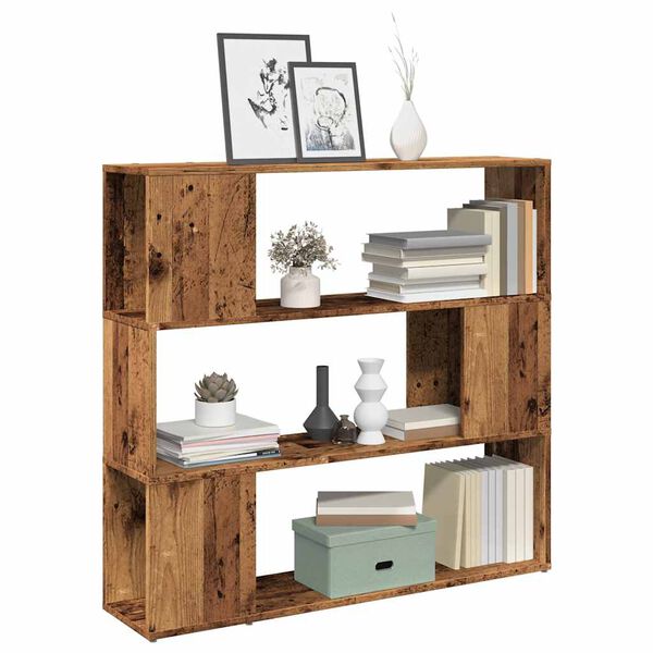 vidaXL Book Cabinet Old wood Engineered wood Large Book Cabinet