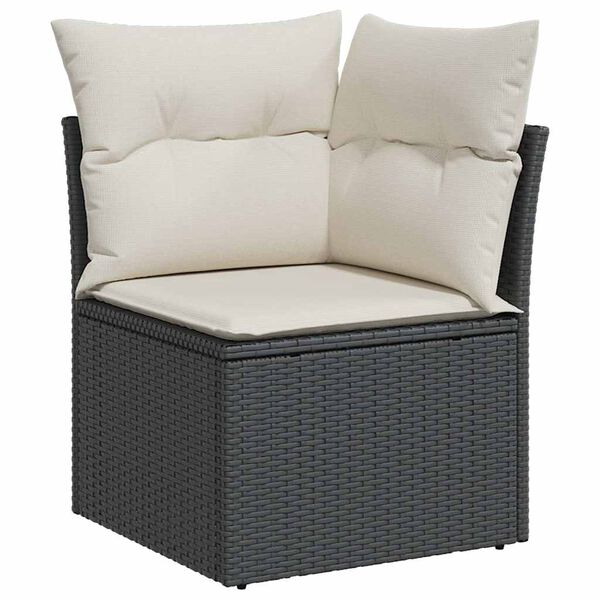 vidaXL Garden Sofa Black, Cream White
