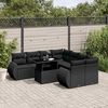 vidaXL Garden Sofa Set Black PE rattan, powder-coated steel, tempered glass