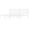 vidaXL Bed Frame White Powder-Coated Steel Super King Bed Frame
