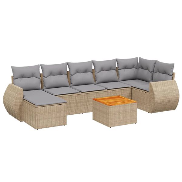 vidaXL Garden Sofa Set Beige, Light Gray